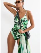 Triumph Цял бански Summer Palm - Тъмнозелен/Бледозелен