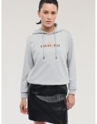 Trussardi Худи с памук с лого - Светло сив/Персийски портокал