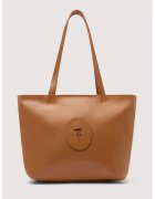 Trussardi Кожена шопинг чанта Society с пришито лого