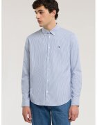 Trussardi Раирана риза Oxford - Бял/Светлосин