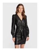 Twinset Дамска рокля имитация на кожа - черна