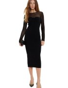 Twinset Коктейлна рокля - черна - вискоза и полиамид
