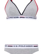 U.S. Polo Assn. Бикини и триъгълен сутиен с лого Сив меланж