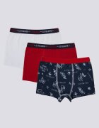 U.S. Polo Assn. Боксерки с лого на талията - 3 чифта Червен/Тъмносин