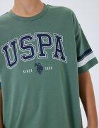 U.S. Polo Assn. Къс тренировъчен екип от памук с лого Аква зелено