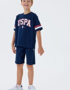 U.S. Polo Assn. Къс тренировъчен екип от памук с лого Тъмносин