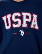 U.S. Polo Assn. Къс тренировъчен екип от памук с лого Тъмносин