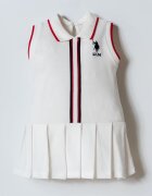 U.S. Polo Assn. Къса памучна рокля с лого Червен/Бял/Ултрамарин синьо
