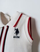 U.S. Polo Assn. Къса памучна рокля с лого Червен/Бял/Ултрамарин синьо