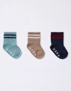 U.S. Polo Assn. Къси чорапи - 3 чифта Тъмнокафяв/Черен/Петролно синьо