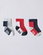 U.S. Polo Assn. Къси чорапи - 3 чифта Тъмносин/Бледочервен/Бял