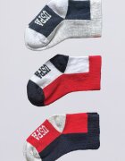 U.S. Polo Assn. Къси чорапи - 3 чифта Тъмносин/Бледочервен/Бял