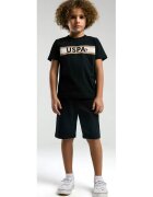 U.S. Polo Assn. Комплект къси панталони и тениска с лого принт Тъмносин Черен
