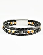 U.S. Polo Assn. Кожена гривна с оникс