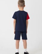 U.S. Polo Assn. Памучен къс спортен екип с цветен блок Червен/Бял/Тъмносин