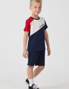 U.S. Polo Assn. Памучен къс спортен екип с цветен блок Червен/Бял/Тъмносин