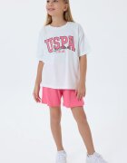 U.S. Polo Assn. Памучен спортен екип с къси ръкави Бял/Пастелнорозов