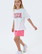 U.S. Polo Assn. Памучен спортен екип с къси ръкави Бял/Пастелнорозов