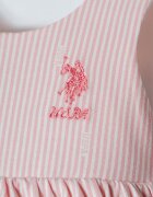 U.S. Polo Assn. Раирана рокля с памук Бял/Пастелнорозов