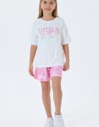 U.S. Polo Assn. Свободен памучен спортен екип с лого Бял/Пастелнорозов
