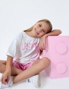 U.S. Polo Assn. Свободен памучен спортен екип с лого Бял/Пастелнорозов