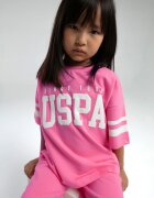 U.S. Polo Assn. Свободна тениска с лого и къс панталон - 2 части Пастелнорозов/Бял