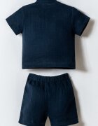 U.S. Polo Assn. Тениска с копчета и къс панталон 2 части Ултрамарин синьо