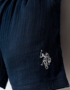 U.S. Polo Assn. Тениска с копчета и къс панталон 2 части Ултрамарин синьо