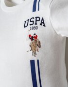 U.S. Polo Assn. Тениска с лого и къс панталон 2 части Бял/Меланж тъмно син