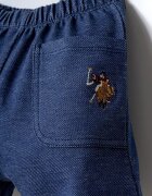 U.S. Polo Assn. Тениска с лого и къс панталон 2 части Бял/Меланж тъмно син