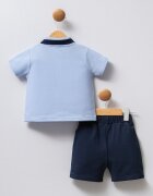 U.S. Polo Assn. Тениска с яка и къс панталон Светлосин/Тъмносин