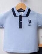 U.S. Polo Assn. Тениска с яка и къс панталон Светлосин/Тъмносин