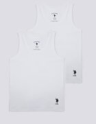 U.S. Polo Assn. Топове с овално деколте 2 броя Бял