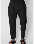 uFIT Дълъг панталон от лен с копче Black 21261
