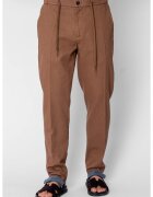 uFIT Дълъг панталон от лен с копче и връзка Premium Edition Brown 21669