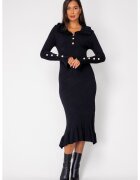 uFIT Дълга плетена рокля Black 18416 - Черен