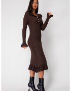 uFIT Дълга плетена рокля Brown 18426 - Кафяв