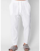 uFIT Дълги панталони от 100% лен с конусовидна връзка White 21537