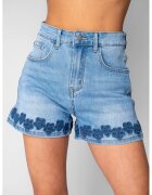 uFIT Къси еластични дънки с бродерия 20782