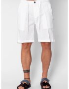 uFIT Къси панталони от ЛЕН с копче и връзка Premium Edition White 21634