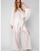 uFIT Комплект риза и дълъг панталон от смесена коприна Off White 20896