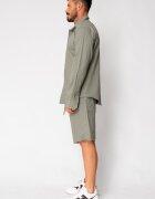 uFIT Комплект риза и къси панталони Lino 100% Dark Olive 17950 Тъмнозелена маслина