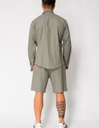 uFIT Комплект риза и къси панталони Lino 100% Dark Olive 17950 Тъмнозелена маслина