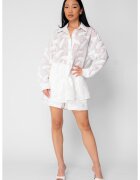 uFIT Комплект риза с дълъг ръкав с бродерия и къси панталони White 21458