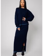 uFIT Комплект Sylvie с пола от смес от вълна и кашмир Navy 14614 - Тъмносин