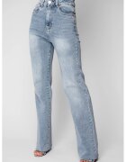 uFIT Широки еластични дънки със сини камъни Light Blue 20612