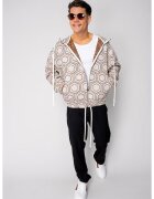 uFIT Суичър с цип и качулка Oversized 18916 - Бежов