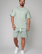 uFIT Тениска и къс панталон с контрасти - 2 части Бледозелен