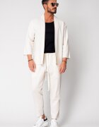 uFIT Яке и дълъг панталон Tulum Кимоно Off White 15948 Бял