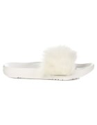 UGG Дамски чехли с косъм - бели - Бял